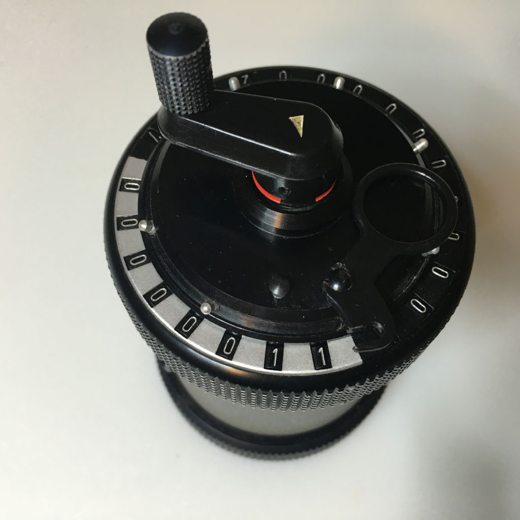 Curta crank counter showing 11