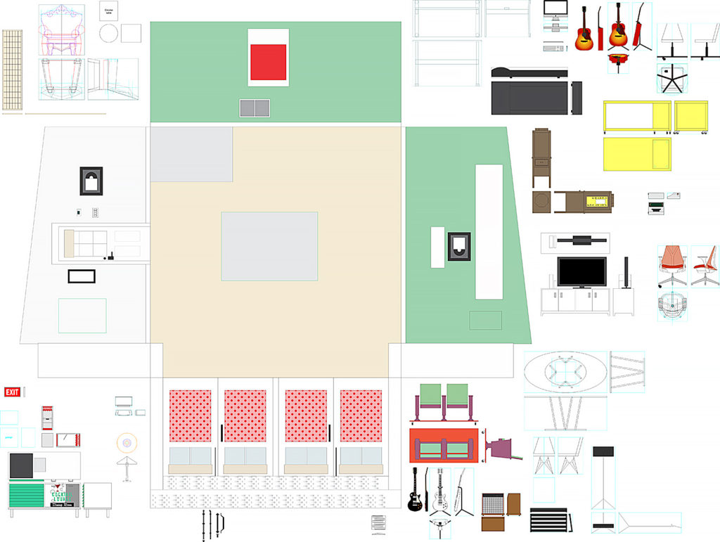 Floorplan with furniture 3-views